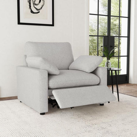 Collins Grey Upholstered Power Recliner Chair by Coaster at Eve Furniture