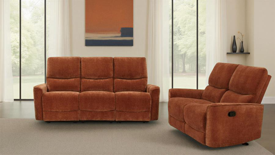 Navarro Orange 2-Piece Upholstered Reclining Living Room Set