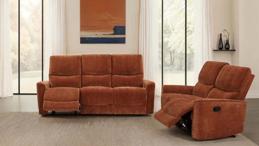 Navarro Orange 2-Piece Upholstered Reclining Living Room Set