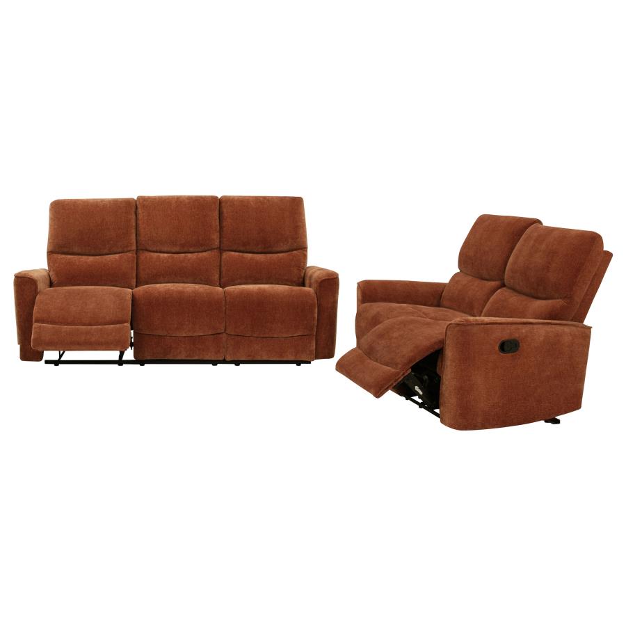 Navarro Orange 2-Piece Upholstered Reclining Living Room Set