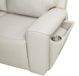 Rojas Greige Dual Power Reclining Sofa with Drop-Down Console by Coaster at Eve Furniture