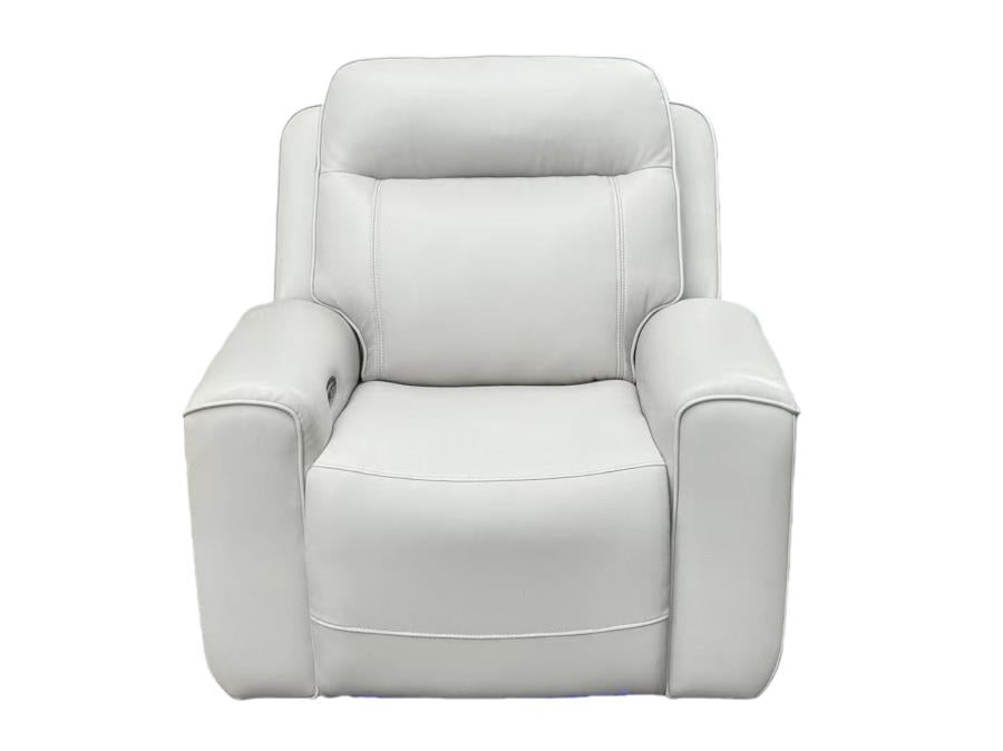 Rojas Greige Dual Power Recliner with Cupholder Storage and LED Lighting