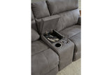 Next-Gen DuraPella Slate 3-Piece Power Reclining Sectional Loveseat with Console