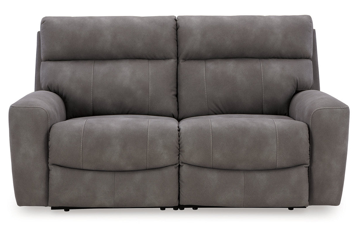 Next-Gen DuraPella Slate 2-Piece Power Reclining Sectional Loveseat