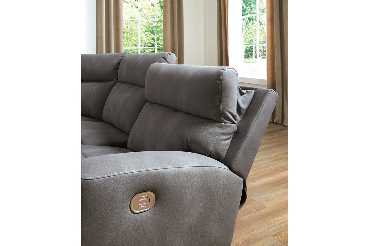 Next-Gen DuraPella Slate 2-Piece Power Reclining Sectional Loveseat