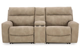 Next-Gen DuraPella Sand 3-Piece Power Reclining Sectional Loveseat with Console