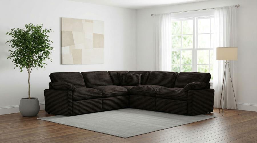 Collins Chocolate Brown 5-piece Modular Power Reclining Sectional by Coaster at Eve Furniture