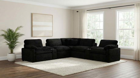 Collins Black 7-piece Modular Power Reclining Sectional by Coaster at Eve Furniture