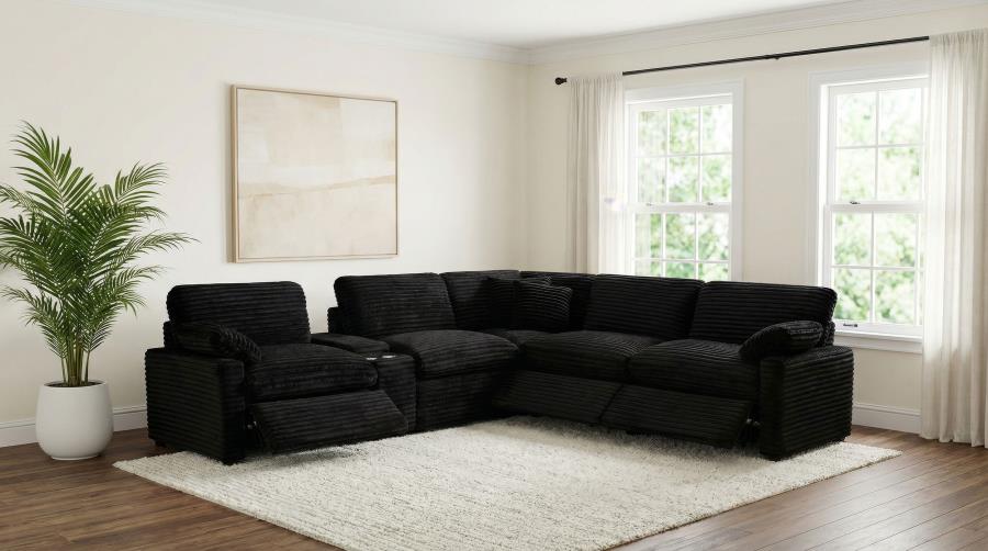Collins Black 6-piece Modular Power Reclining Sectional by Coaster at Eve Furniture