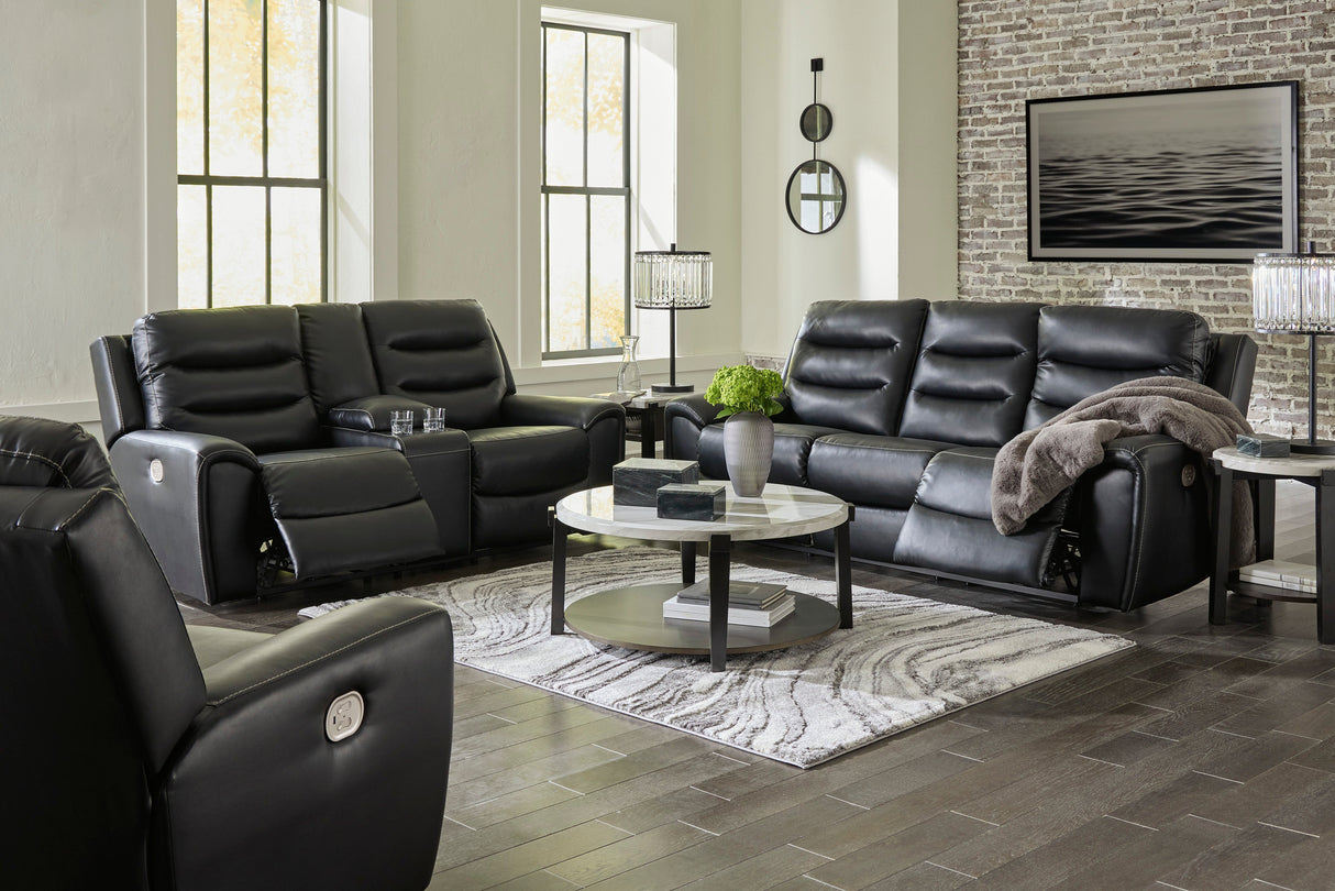 Warlin Black Power Reclining Living Room Set