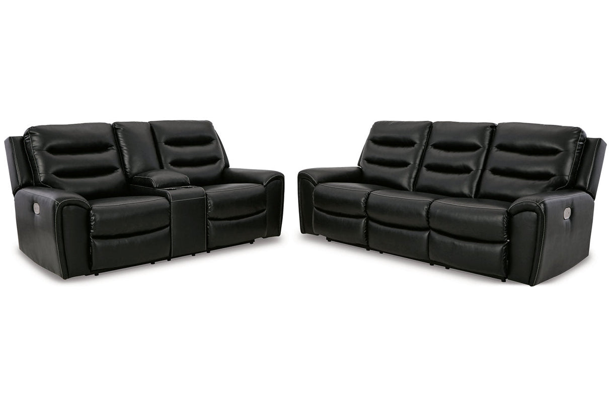 Warlin Black Power Reclining Sofa and Loveseat