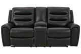 Warlin Black Power Reclining Loveseat with Console