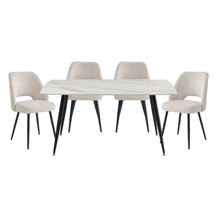 Mateo Beige 5pc Set (TB+4S) by Homelegance at Eve Furniture
