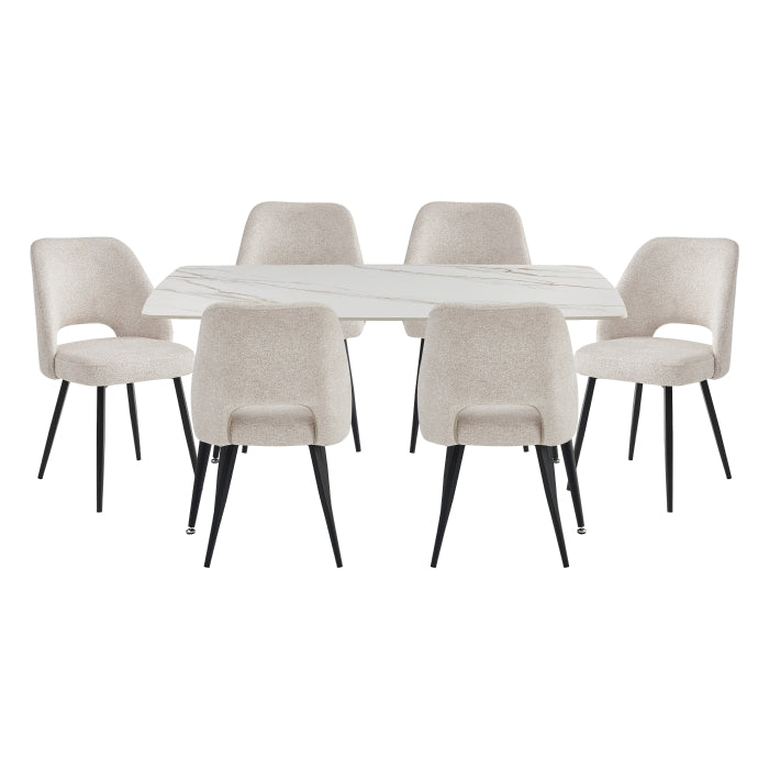 Mateo Beige 7pc Set (TB+6S) by Homelegance at Eve Furniture