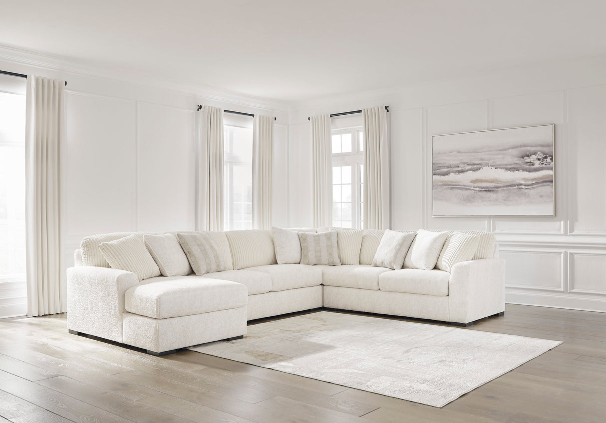 Chessington Ivory 4-Piece LAF Chaise Sectional