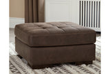 Maderla Walnut Oversized Accent Ottoman