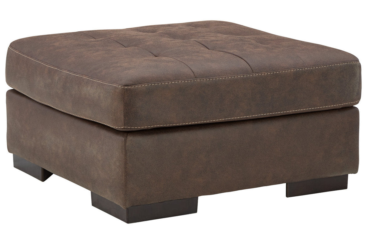 Maderla Walnut Oversized Accent Ottoman