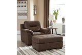 Maderla Walnut Chair and Ottoman