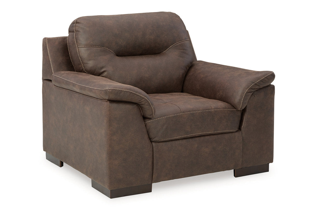 Maderla Walnut Chair and Ottoman