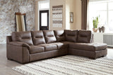 Maderla Walnut 2-Piece RAF Chaise Sectional