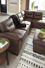 Maderla Walnut 2-Piece RAF Chaise Sectional