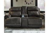 Grearview Charcoal Power Reclining Loveseat with Console