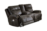 Grearview Charcoal Power Reclining Loveseat with Console