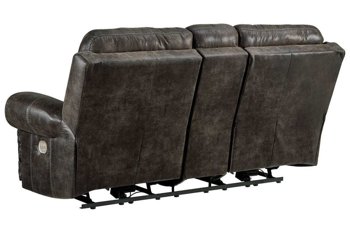 Grearview Charcoal Power Reclining Loveseat with Console