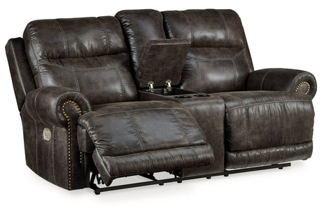 Grearview Charcoal Power Reclining Sofa and Loveseat