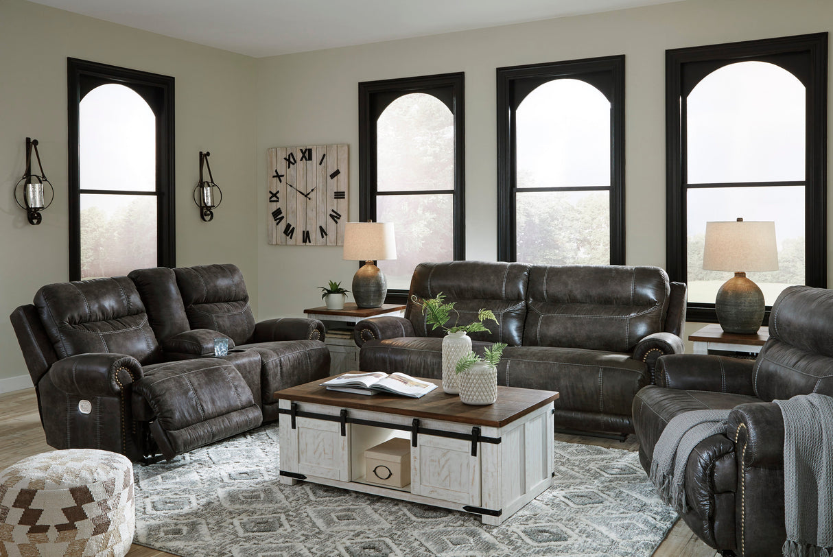 Grearview Charcoal Power Reclining Living Room Set