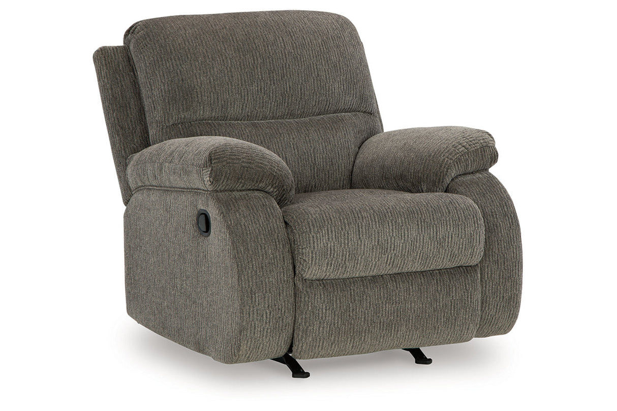 Scranto Brindle Reclining Sofa, Loveseat and Recliner