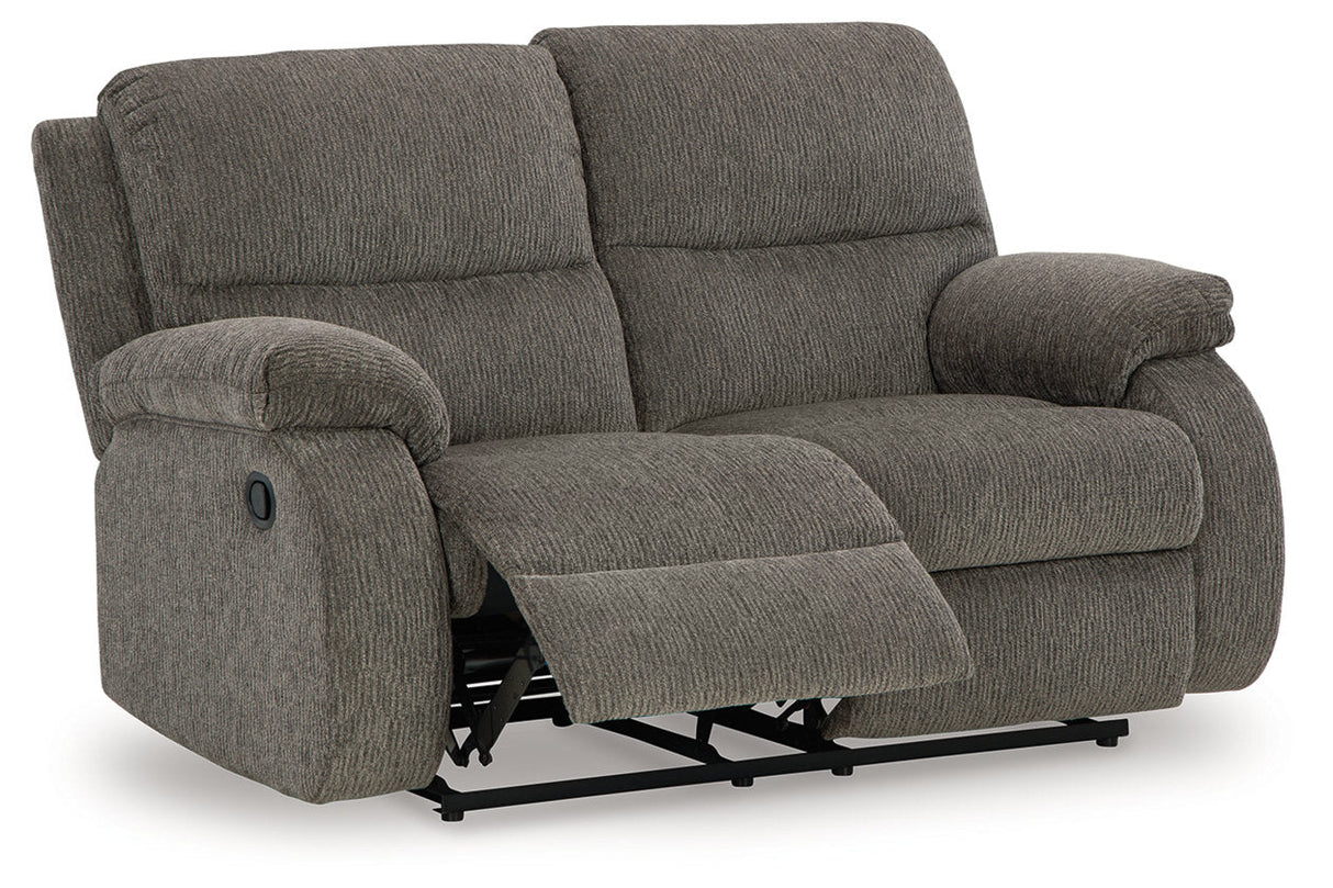 Scranto Brindle Reclining Sofa, Loveseat and Recliner