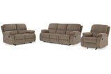 Scranto Oak Reclining Sofa, Loveseat and Recliner