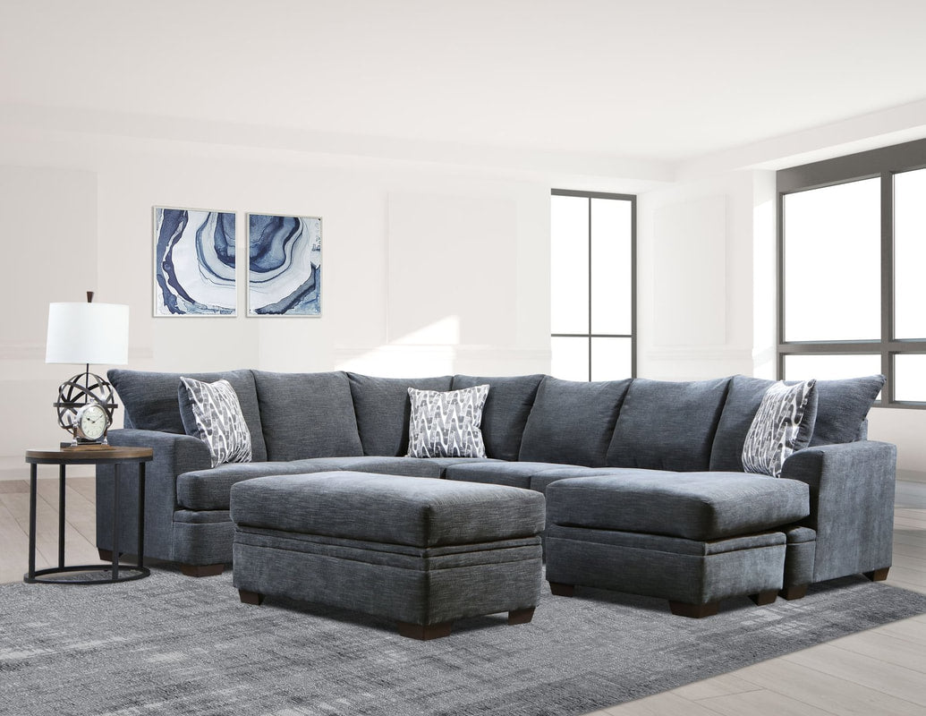 681 Gray RAF Chaise Sectional (Sectional Only)
