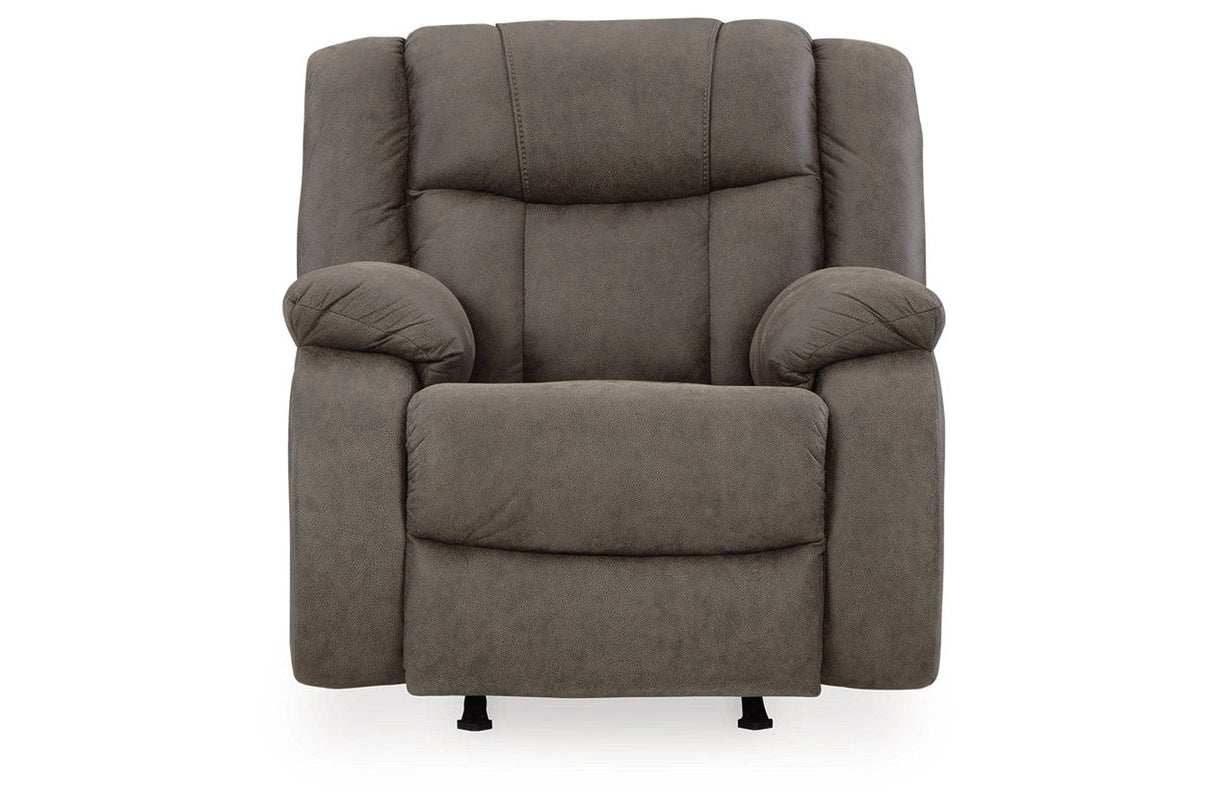 First Base Gunmetal Reclining Sofa, Loveseat and Recliner