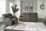 First Base Gunmetal Reclining Living Room Set