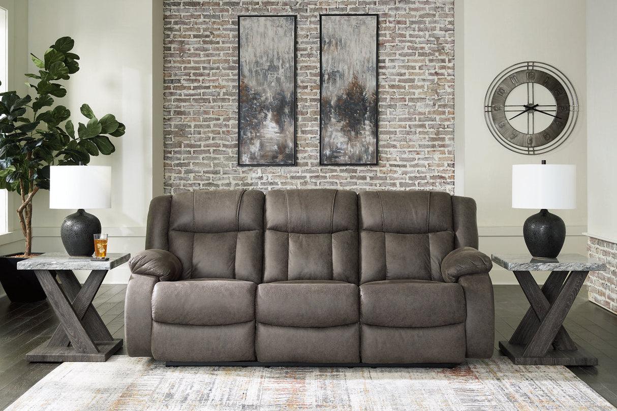 First Base Gunmetal Reclining Sofa, Loveseat and Recliner