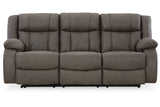 First Base Gunmetal Reclining Sofa, Loveseat and Recliner