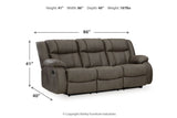 First Base Gunmetal Reclining Sofa, Loveseat and Recliner