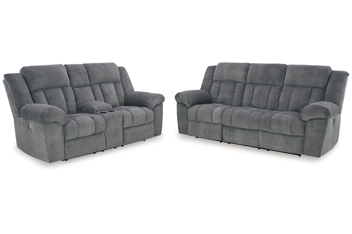 Tip-Off Slate Power Reclining Living Room Set