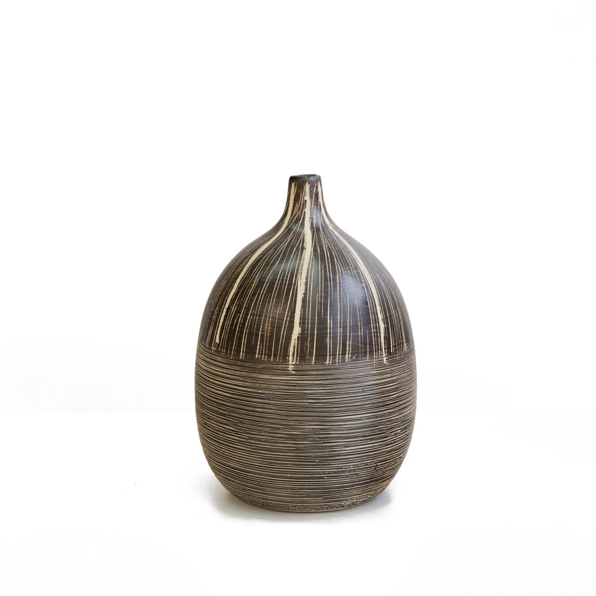 7"h Tribal Vase, Brown