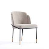 7-Piece Hathaway 59.05 Round Dining Set in Black with 6 Flor Dining Chairs in Wheat by Manhattan Comfort at Eve Furniture