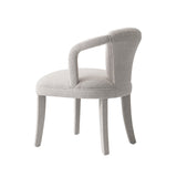 7-Piece Hathaway 59.05 Round Dining Set in Natural with 6 Flor Dining Chairs in Silver Lining by Manhattan Comfort at Eve Furniture