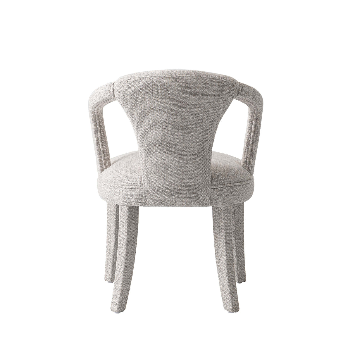 7-Piece Hathaway 59.05 Round Dining Set in Natural with 6 Flor Dining Chairs in Silver Lining by Manhattan Comfort at Eve Furniture