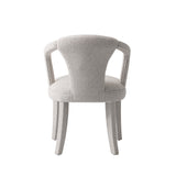 7-Piece Hathaway 59.05 Round Dining Set in Natural with 6 Flor Dining Chairs in Silver Lining by Manhattan Comfort at Eve Furniture