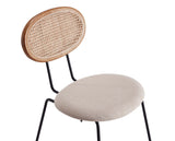 7-Piece Hathaway 59.05 Round Dining Set in Nature with 6 Jardin Dining Chairs by Manhattan Comfort at Eve Furniture