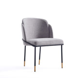 7-Piece Rockaway 70.86 Dining Set in Black with 6 Flor Dining Chairs in Grey by Manhattan Comfort at Eve Furniture
