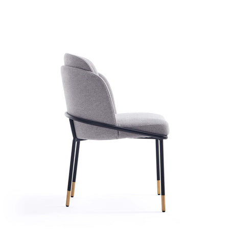 7-Piece Rockaway 70.86 Dining Set in Black with 6 Flor Dining Chairs in Grey by Manhattan Comfort at Eve Furniture