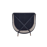7-Piece Rockaway 70.86 Dining Set in Black with 6 Flor Dining Chairs in Wheat by Manhattan Comfort at Eve Furniture