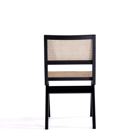 7-Piece Rockaway 70.86 Dining Set in Black with 6 Hamlet Side and Arm Chairs by Manhattan Comfort at Eve Furniture